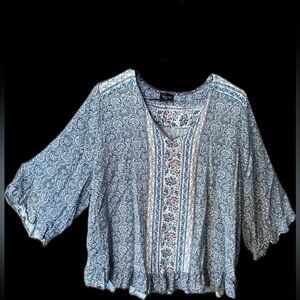 Women's Blue Paisley Top